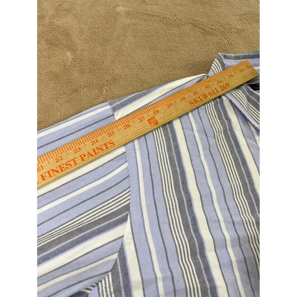 Polo Ralph Lauren shirt men's size 2XB Big Striped Button Down Blue Fresh‎ Pony